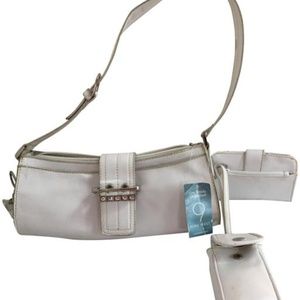 Nine West White Leather Baguette